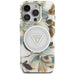 Guess Glitter Flowers Triangle Buttons MagSafe Case for iPhone 16 Pro Max White - Cell phone cases