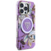 Guess Glitter Flowers Triangle Buttons MagSafe Case for iPhone 16 Pro Max Purple - Cell phone cases