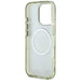 Guess Glitter Flowers Triangle Buttons MagSafe case for iPhone 16 Pro Max green - Cell phone cases