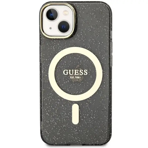 Guess Glitter Gold MagSafe case for iPhone 14 - black - Cell phone cases and covers<<<HurtelXML