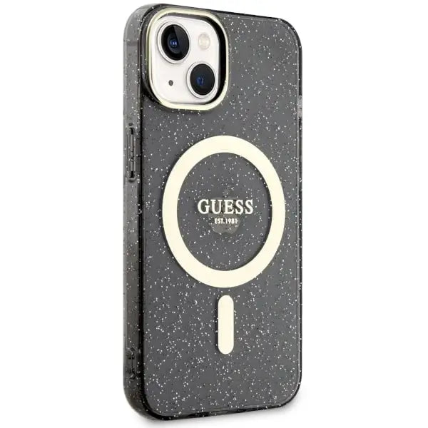 Guess Glitter Gold MagSafe case for iPhone 14 - black - Cell phone cases and covers<<<HurtelXML