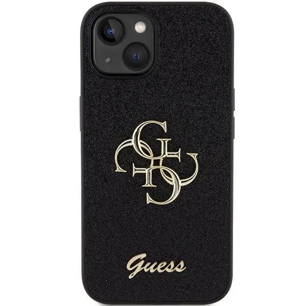 Guess Glitter Script Big 4G case for iPhone 15 - black - Cell phone cases and covers<<<HurtelXML