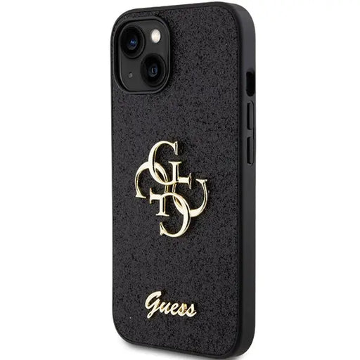 Guess Glitter Script Big 4G case for iPhone 15 - black - Cell phone cases and covers<<<HurtelXML