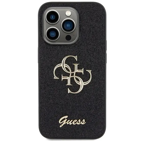 Guess Glitter Script Big 4G case for iPhone 15 Pro Max - black - Cell phone cases and covers<<<HurtelXML