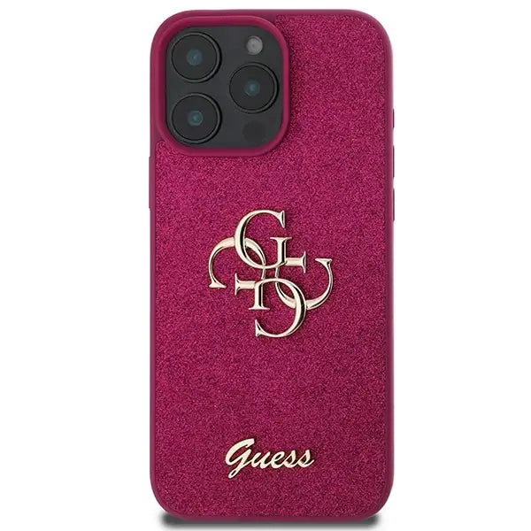 Guess Glitter Script Big 4G iPhone 16 Pro Case - Purple - Cell phone cases and covers<<<HurtelXML
