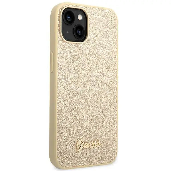 Guess Glitter Script Case for iPhone 14 Plus - Gold - Cell phone cases and covers<<<HurtelXML