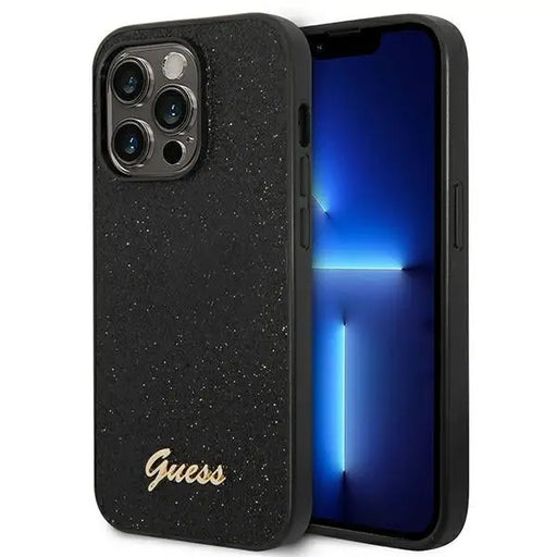 Guess Glitter Script Case for iPhone 14 Pro - Black - Cell phone cases and covers<<<HurtelXML