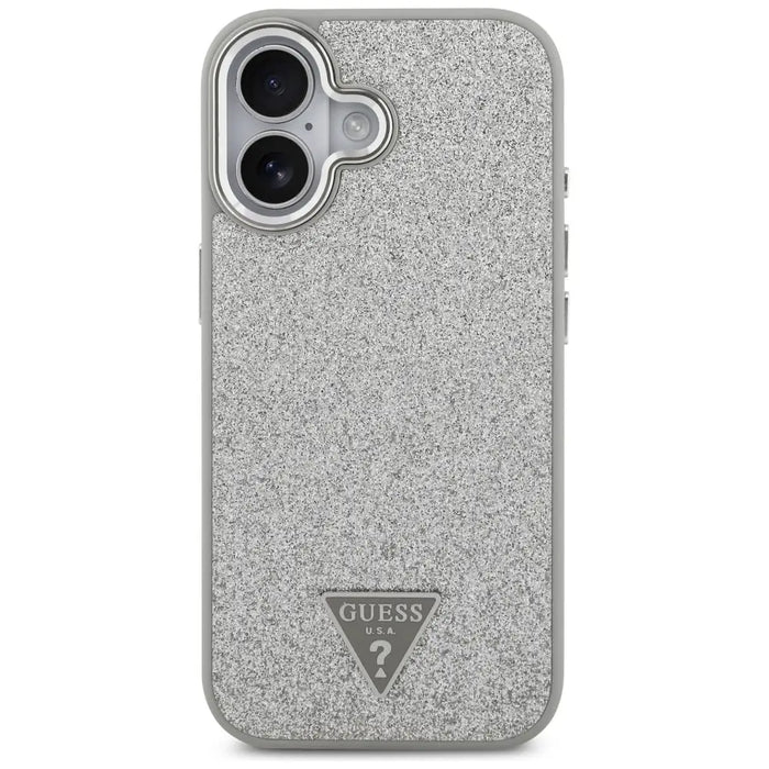 Guess Glitter Triangle Logo MagSafe case for iPhone 17 - silver - Cell phone cases and covers<<<HurtelXML