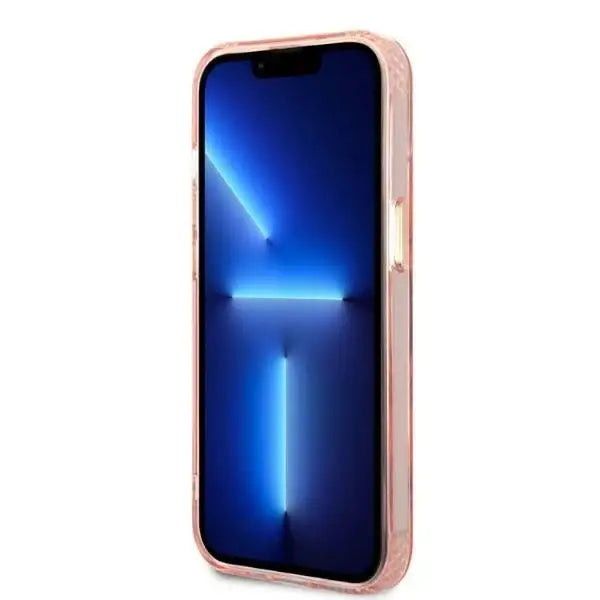 Guess Gold Outline Translucent MagSafe case for iPhone 13 - pink - Cell phone cases and covers<<<HurtelXML
