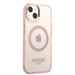 Guess Gold Outline Translucent MagSafe case for iPhone 13 - pink - Cell phone cases and covers<<<HurtelXML
