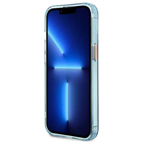 Guess Gold Outline Translucent MagSafe case for iPhone 13 Pro / iPhone 13 - blue - Cell phone cases