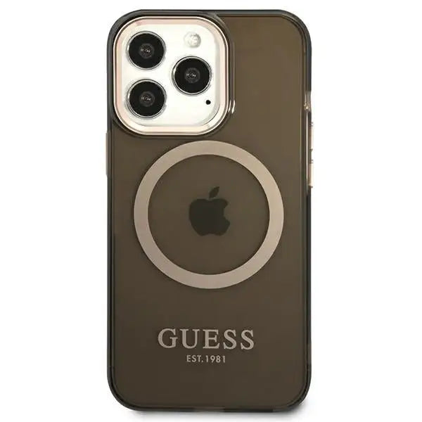 Guess Gold Outline Translucent MagSafe case for iPhone 13 Pro Max - black - Cell phone cases and covers<<<HurtelXML