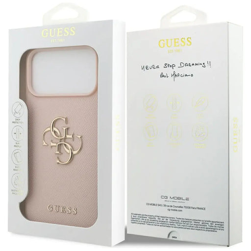 Guess Grained Big 4G & Classic Logo Case for iPhone 17 Pro Max - Pink - Cell phone cases and covers<<<HurtelXML