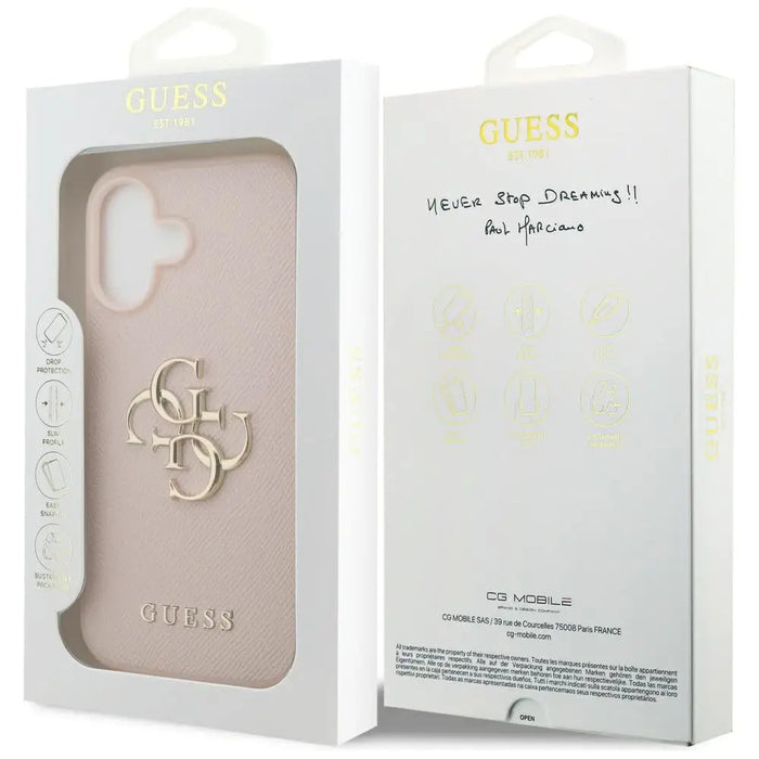 Guess Grained Big 4G & Classic Logo iPhone 17 Case - Pink - Cell phone cases and covers<<<HurtelXML