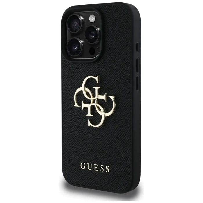 Guess Grained Big 4G Logo Small Classic Logo case for iPhone 16 Pro - black - Cell phone cases and covers<<<HurtelXML