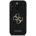 Guess Grained Big 4G Logo Small Classic Logo Case for iPhone 16 Pro Max - Black - Cell phone cases