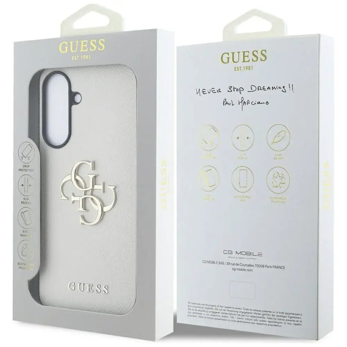 Guess Grained Big 4G Logo Small Classic Logo case for Samsung Galaxy A56 - beige - Cell phone cases