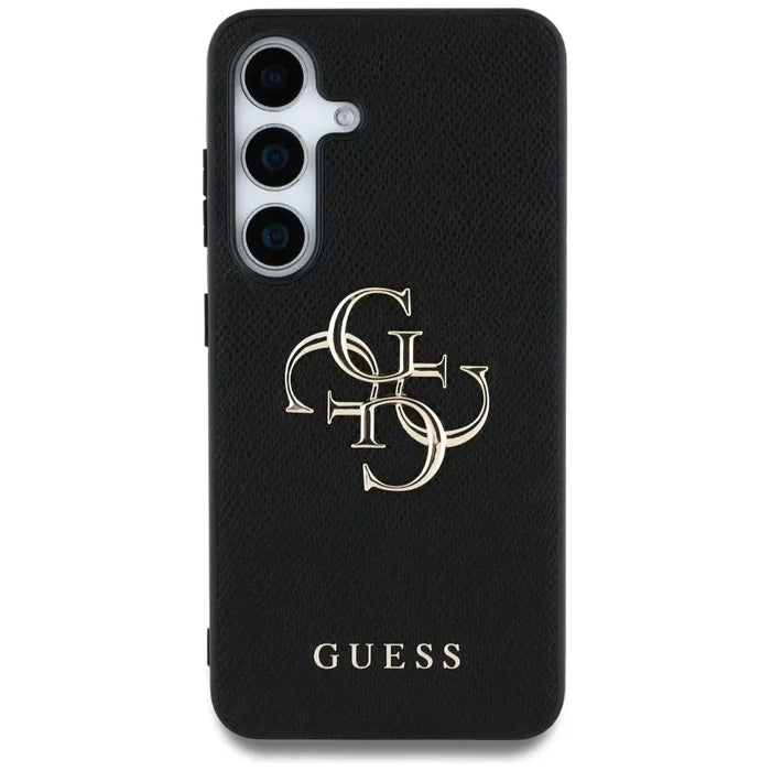 Guess Grained Big 4G Logo Small Classic Logo case for Samsung Galaxy S25 Plus black - Cell phone cases