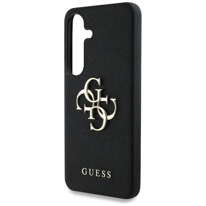 Guess Grained Big 4G Logo Small Classic Logo case for Samsung Galaxy S25 Plus black - Cell phone cases
