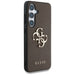 Guess Grained Big 4G Logo Small Classic Logo case for Samsung Galaxy S25 Plus brown - Cell phone cases
