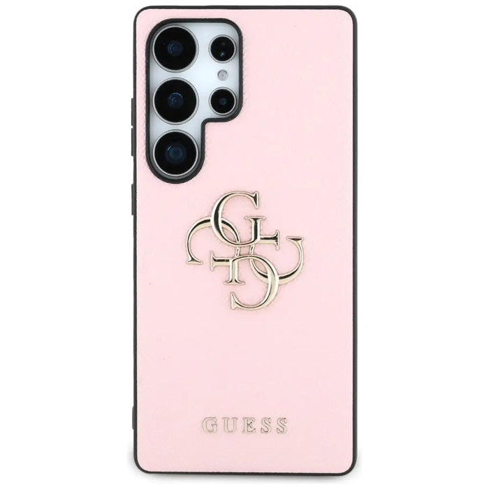 Guess Grained Big 4G Logo Small Classic Logo Case for Samsung Galaxy S25 Ultra pink - Cell phone cases