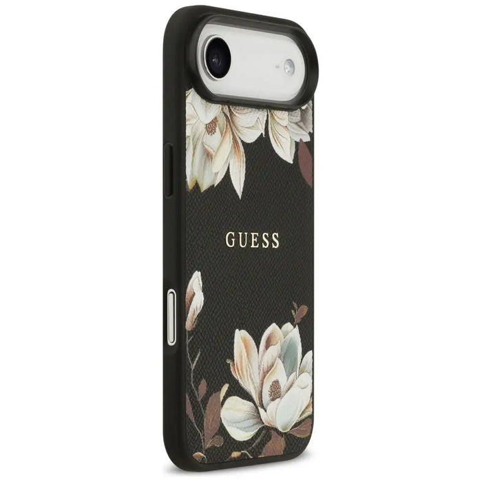 Guess Grained Flowers Classic Logo MagSafe case for iPhone Air - black - Cell phone cases and covers<<<HurtelXML