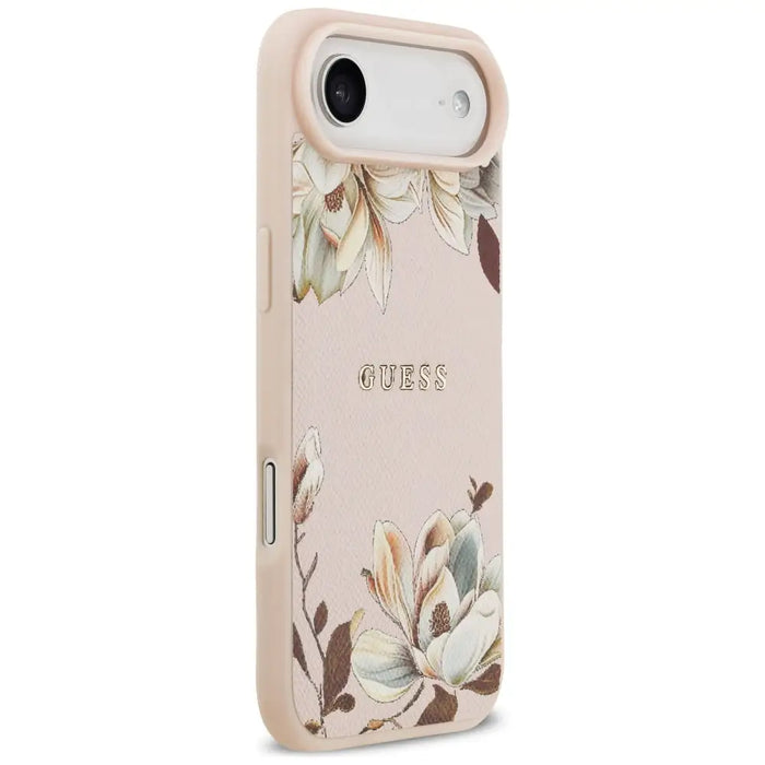 Guess Grained Flowers Classic Logo MagSafe iPhone Air Case - Pink - Cell phone cases and covers<<<HurtelXML
