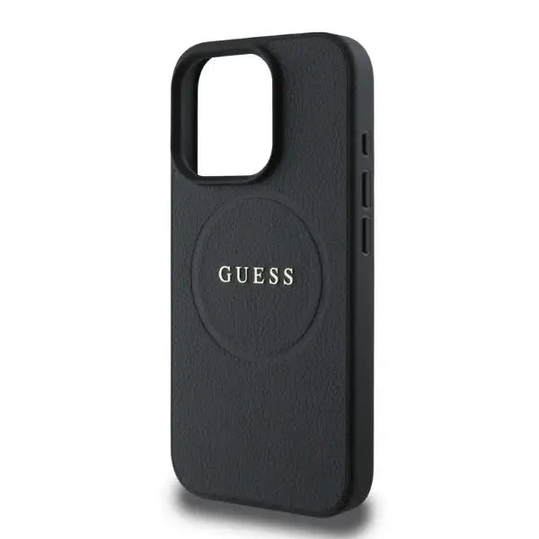 Guess Grained Gold Ring MagSafe case for iPhone 16 Pro - black - Cell phone cases and covers<<<HurtelXML