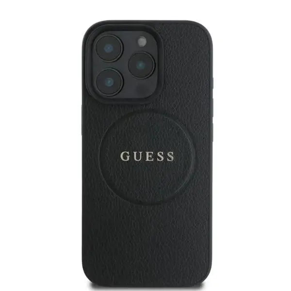 Guess Grained Gold Ring MagSafe case for iPhone 16 Pro - black - Cell phone cases and covers<<<HurtelXML