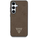 Guess Grained Hot Stamp Peony Pattern Triangle Logo MagSafe Case for Samsung Galaxy S25 - Brown - Cell phone cases