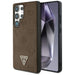 Guess Grained Hot Stamp Peony Pattern Triangle Logo MagSafe Case for Samsung Galaxy S25 Ultra - Brown - Cell phone