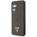 Guess Grained Hot Stamp Peony Pattern Triangle Logo MagSafe Case for Samsung Galaxy S25 - Brown - Cell phone cases