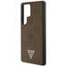 Guess Grained Hot Stamp Peony Pattern Triangle Logo MagSafe Case for Samsung Galaxy S25 Ultra - Brown - Cell phone