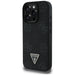 Guess Grained Hot Stamp Peony Triangle Logo MagSafe Case for iPhone 16 Pro - Black - Cell phone cases