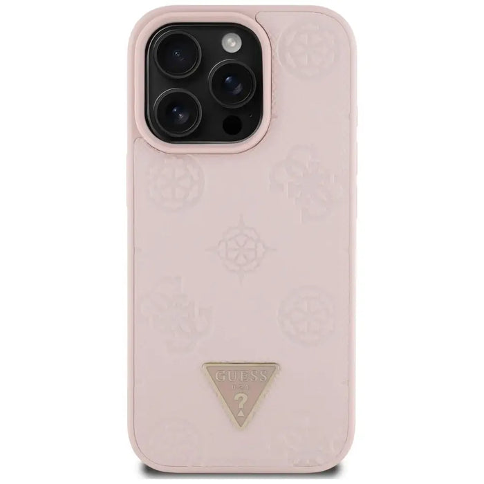 Guess Grained Hot Stamp Peony Triangle Logo MagSafe iPhone 16 Pro Case - Pink - Cell phone cases and covers<<<HurtelXML