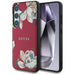 Guess Grained Printed Flower Pattern MagSafe case for Samsung Galaxy S25 fuchsia - Cell phone cases