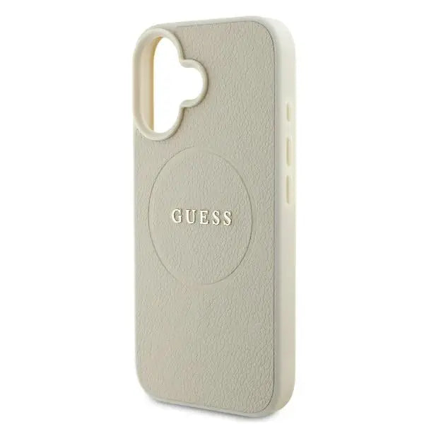 Guess Grained Ring MagSafe case for iPhone 16 - beige - Cell phone cases and covers<<<HurtelXML