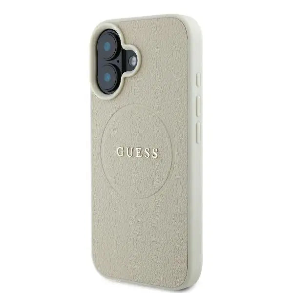 Guess Grained Ring MagSafe case for iPhone 16 - beige - Cell phone cases and covers<<<HurtelXML