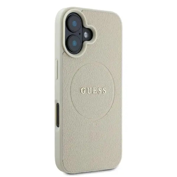 Guess Grained Ring MagSafe case for iPhone 16 - beige - Cell phone cases and covers<<<HurtelXML