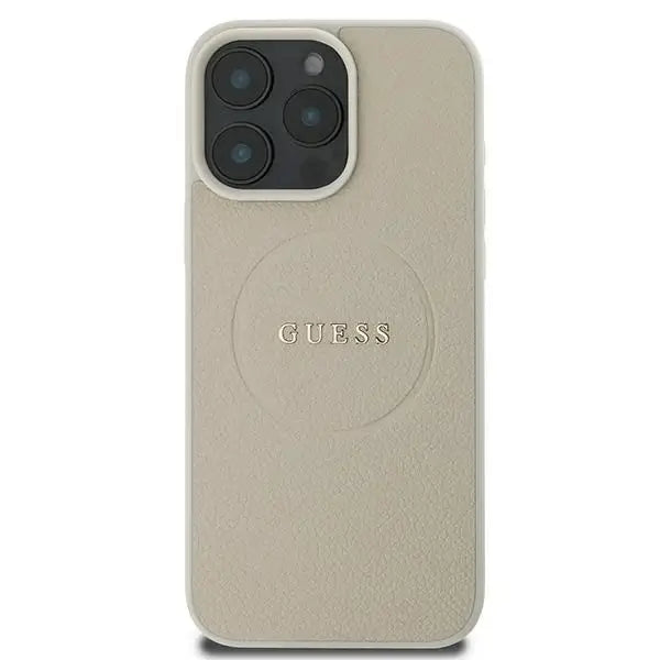 Guess Grained Ring MagSafe case for iPhone 16 Pro - beige - Cell phone cases and covers<<<HurtelXML