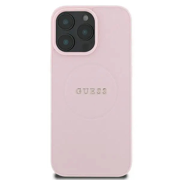 Guess Grained Ring MagSafe iPhone 16 Pro Case - Pink - Cell phone cases and covers<<<HurtelXML