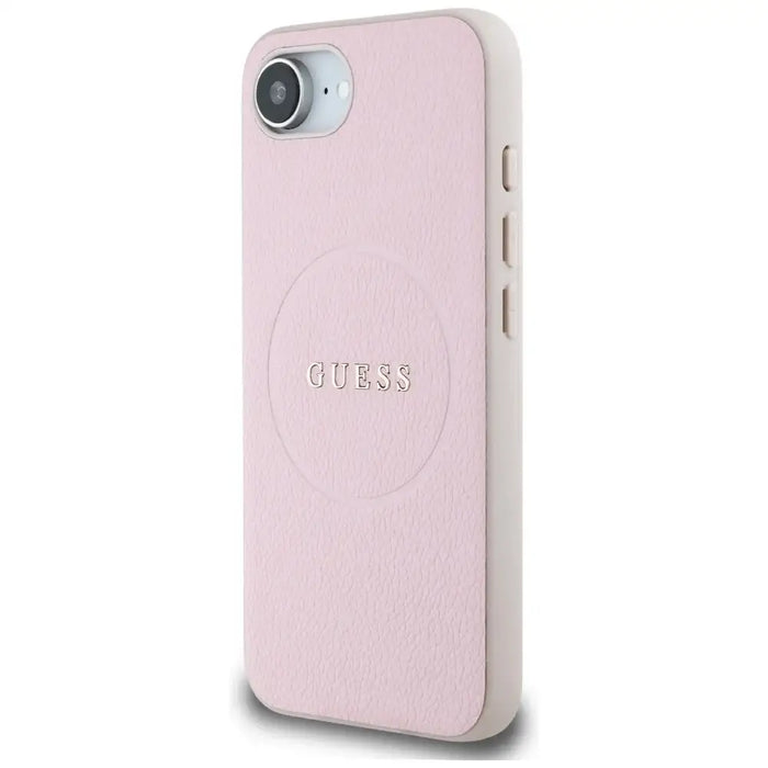 Guess Grained Ring MagSafe iPhone 16e Case - Pink - Cell phone cases and covers<<<HurtelXML