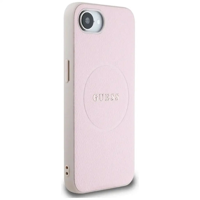 Guess Grained Ring MagSafe iPhone 16e Case - Pink - Cell phone cases and covers<<<HurtelXML