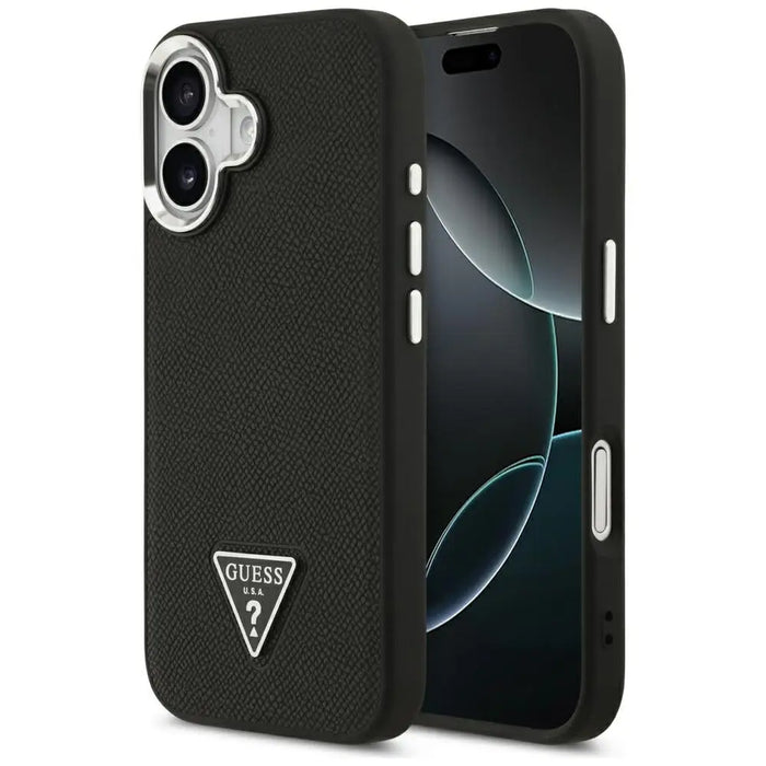 Guess Grained Triangle Logo MagSafe case for iPhone 17 - black - Cell phone cases and covers<<<HurtelXML