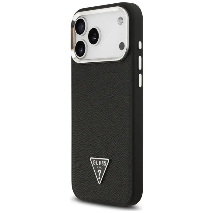Guess Grained Triangle Logo MagSafe case for iPhone 17 Pro - black - Cell phone cases and covers<<<HurtelXML