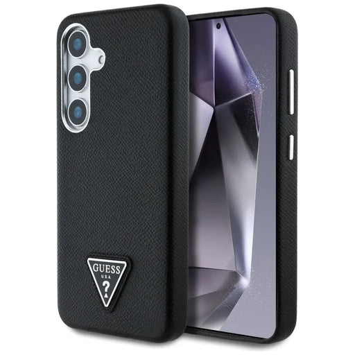 Guess Grained Triangle Logo MagSafe case for Samsung Galaxy S25 - black - Cell phone cases and covers<<<HurtelXML