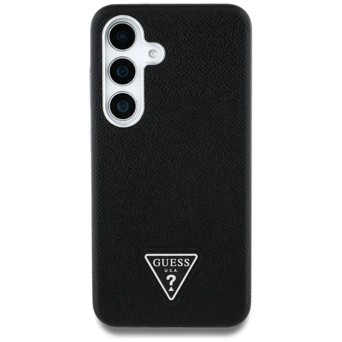 Guess Grained Triangle Logo MagSafe case for Samsung Galaxy S25 - black - Cell phone cases and covers<<<HurtelXML