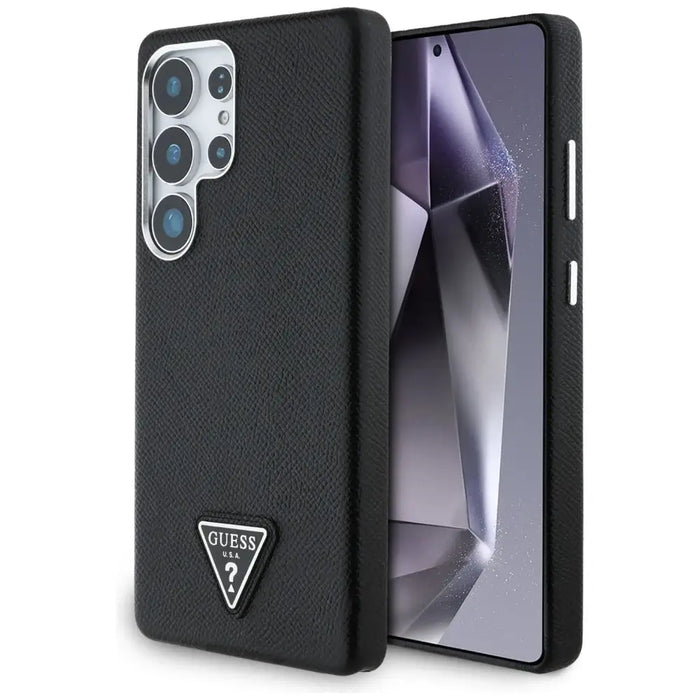 Guess Grained Triangle Logo MagSafe case for Samsung Galaxy S25 Ultra - black - Cell phone cases and covers<<<HurtelXML