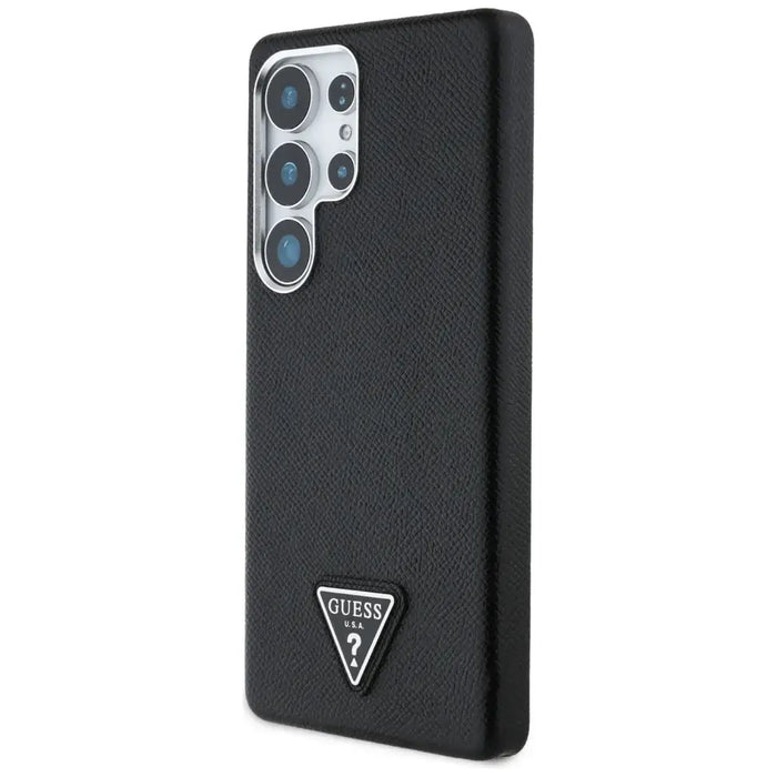 Guess Grained Triangle Logo MagSafe case for Samsung Galaxy S25 Ultra - black - Cell phone cases and covers<<<HurtelXML