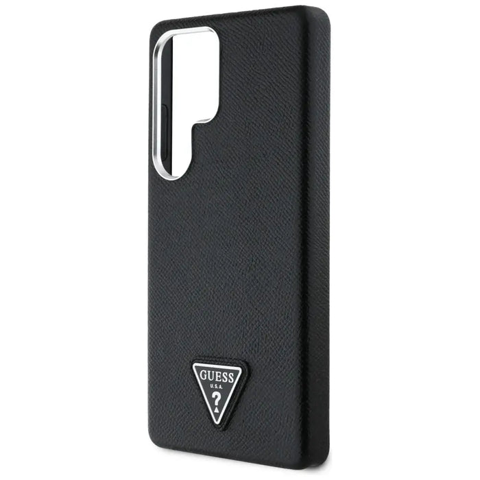 Guess Grained Triangle Logo MagSafe case for Samsung Galaxy S25 Ultra - black - Cell phone cases and covers<<<HurtelXML